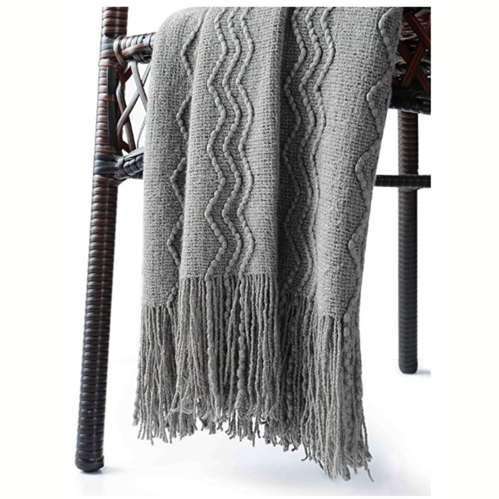 Textured Knit Throw Blanket
